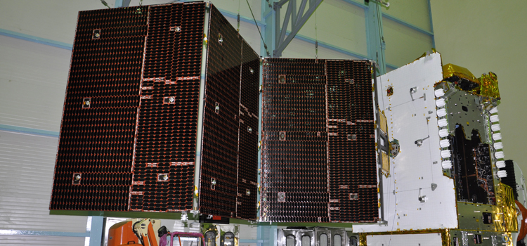 जीसैट-15 का सौर पैनल विस्तरण परीक्षण